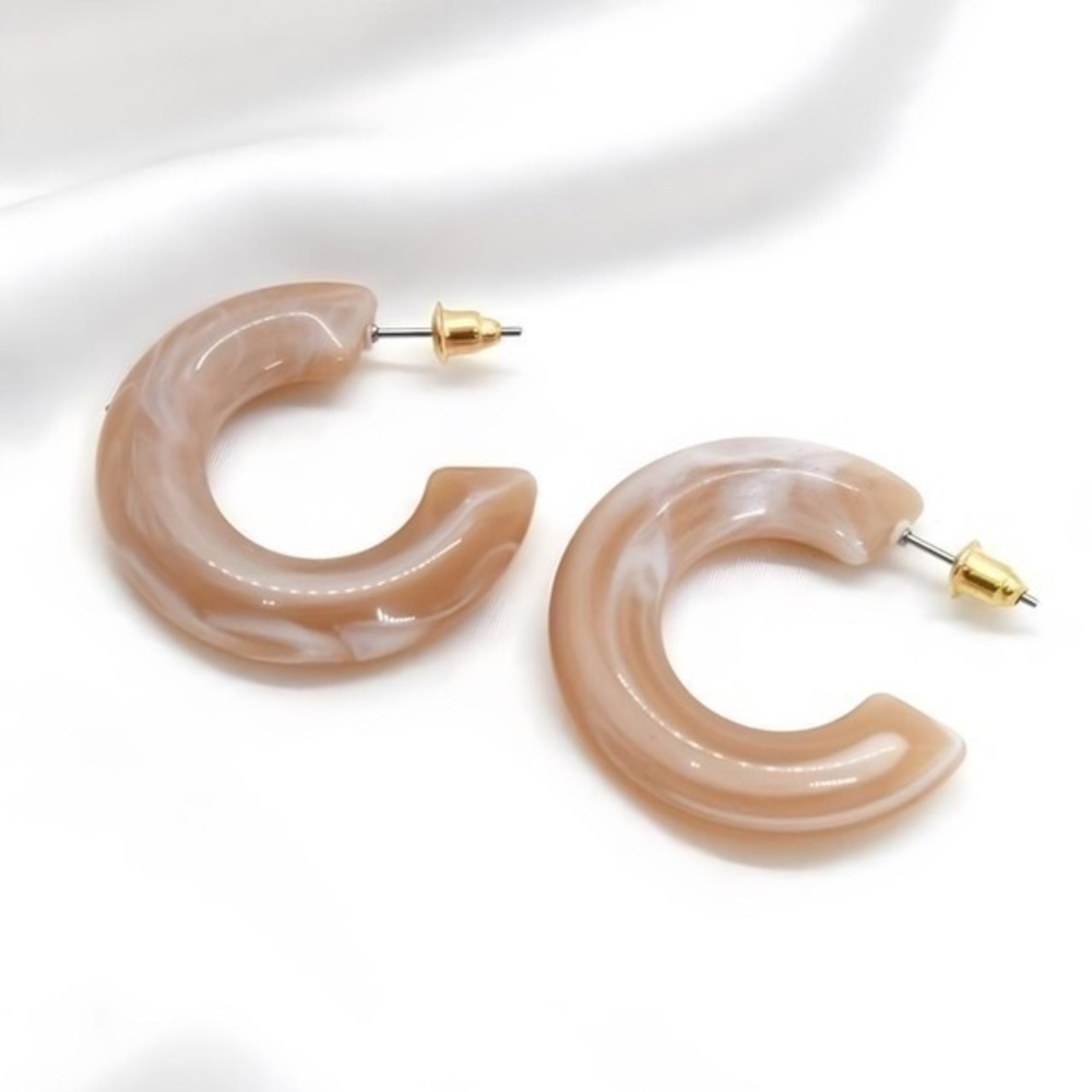 Pink Acrylic Hoop Earrings